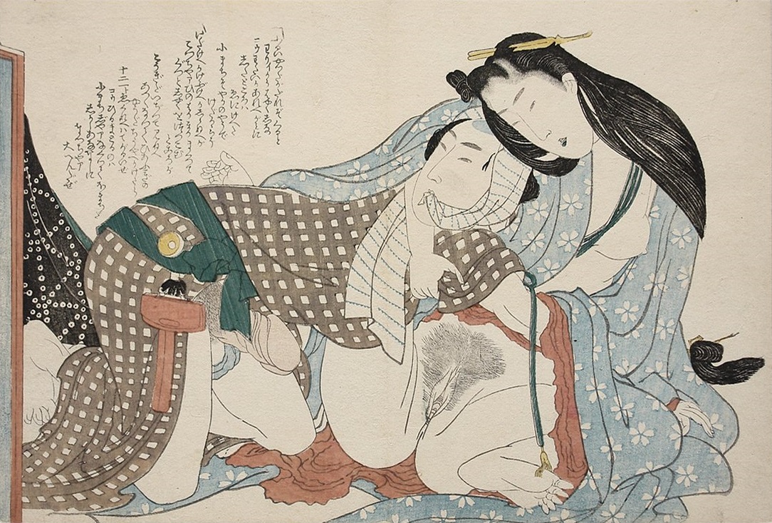 Erotic Masterpiece Depicting a Secretive Rendezvous by Katsushika Hokusai