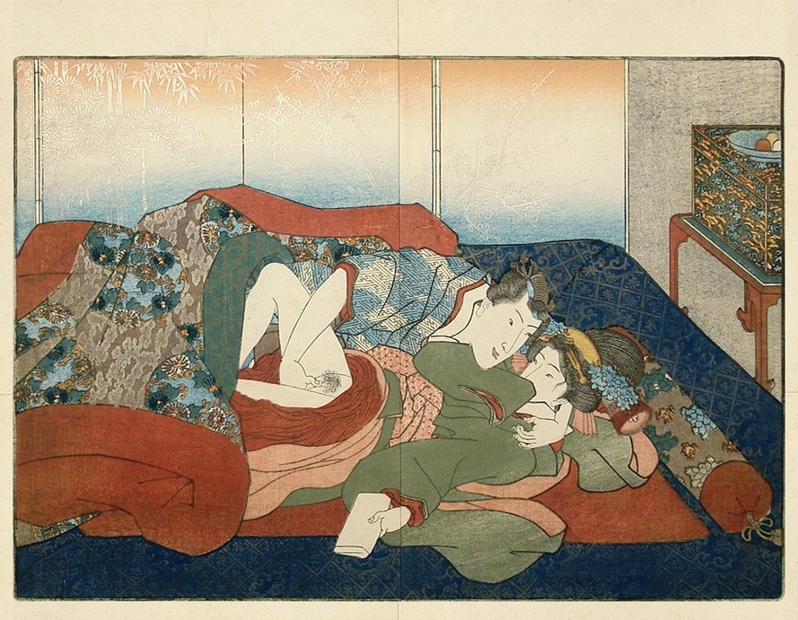 Shunga With Attractive Aristocratic Couple By Kunisada