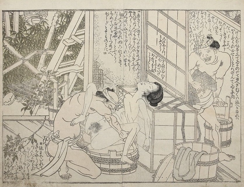 Utagawa Toyokuni's Shocking Shunga Design 'Gravedigger And Corpse'