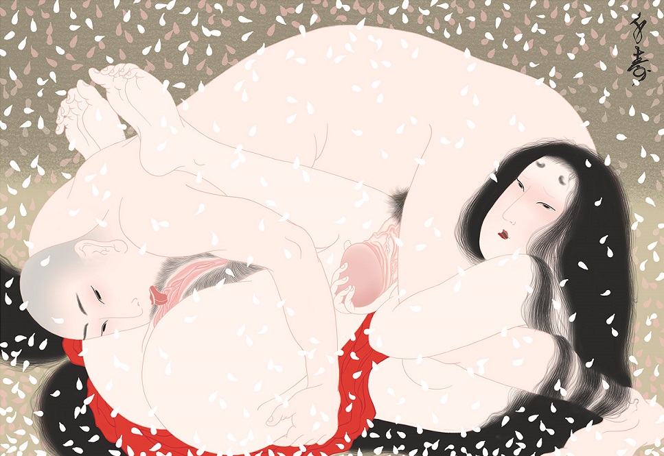 Sensual Hokusai Homage by the Neo Shunga Artist Senju Shunga