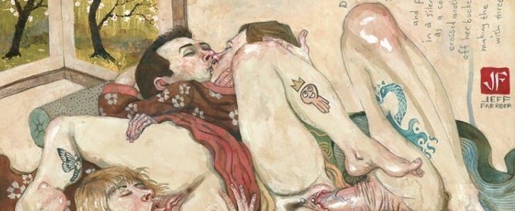 Faerber's New Modern Erotic Art With an Ode to Hokusai, Eisen and Banksy