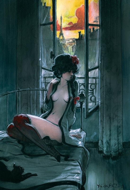 Yannick Corboz semi nude girl near window