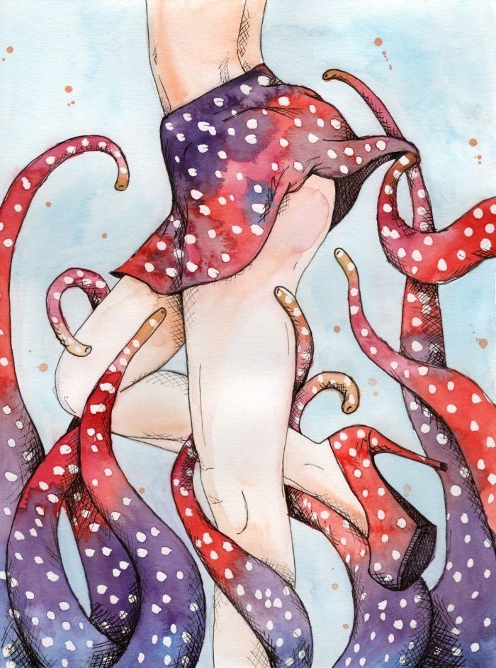 Peeking tentacle by Daydreamdaredevil Peeking tentacle by Daydreamdaredevil