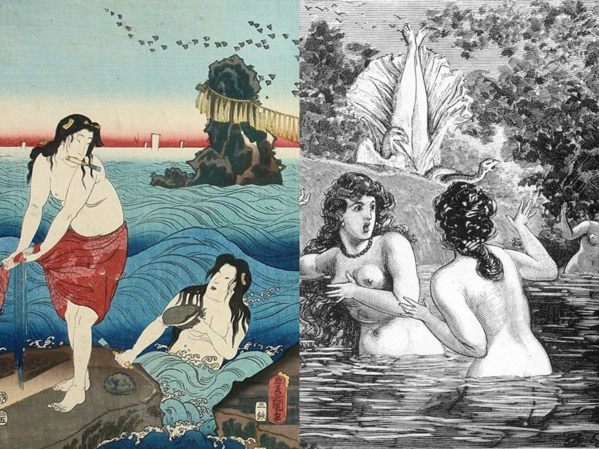 max ernst collage: triptych ama divers by Toyokuni III - Boticelli's Venus