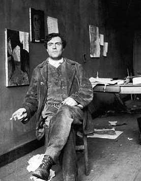 Modigliani sensual: Picture of Modigliani in his atelier