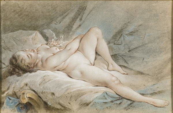  Venus with Doves, sketch. by François Boucher