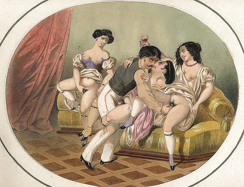 French erotic painting orgy on the couch