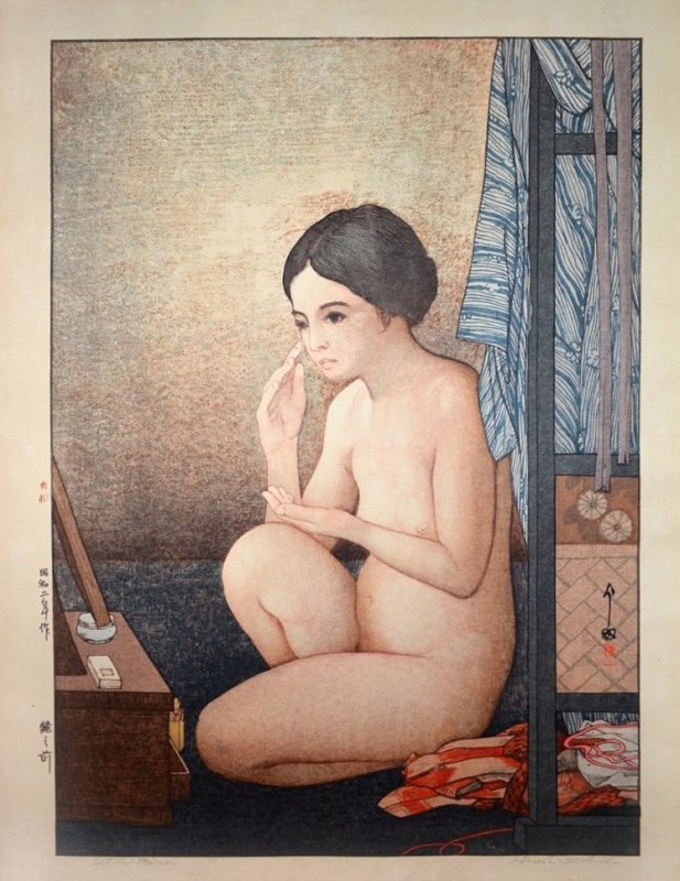 Yoshida Hiroshi, Nude in front of the mirror