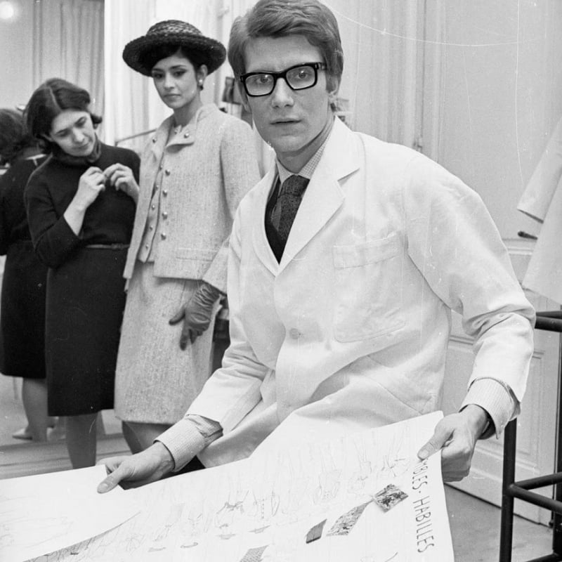 Young Yves Saint Laurent at work