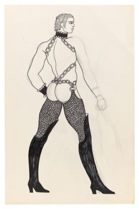 yves saint laurent collection Sketch for La Revue, 1970