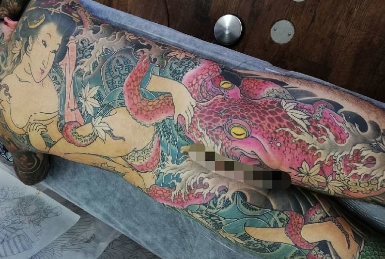 Full body tattoo of teh dream of the fisherman's wife