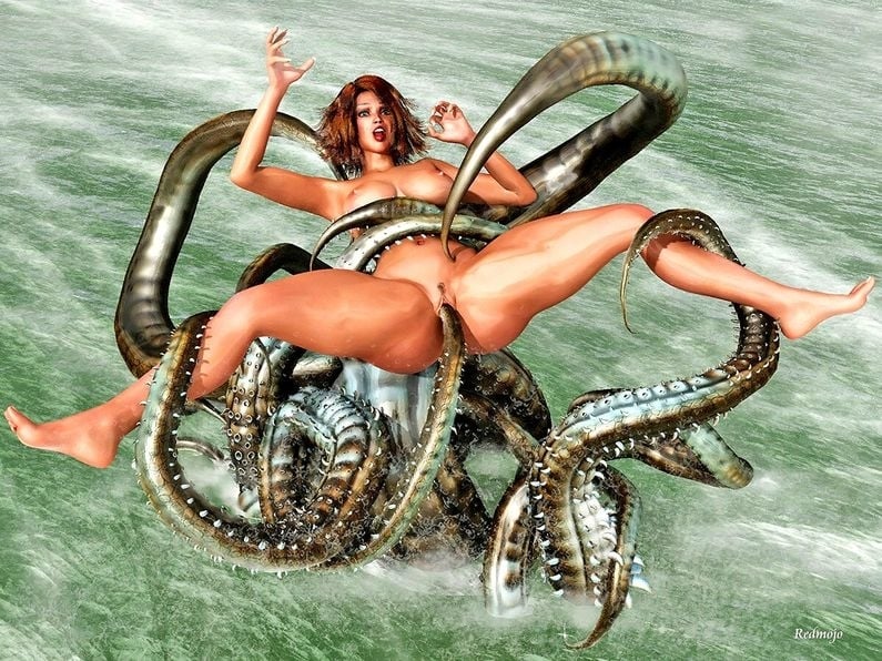 A girl penetrated by pinned tentacles