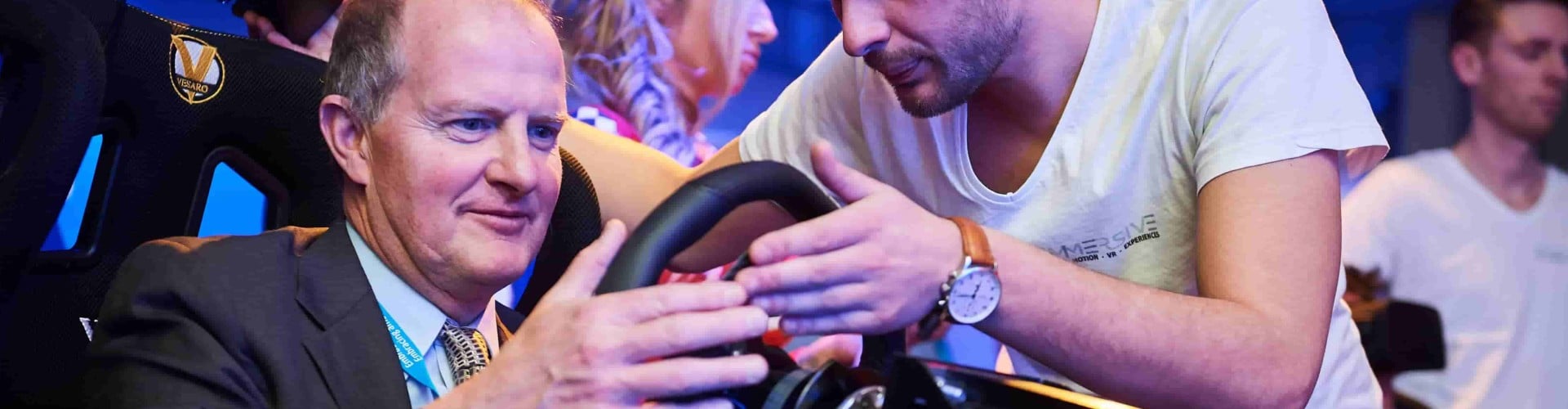 Race simulator op een feest