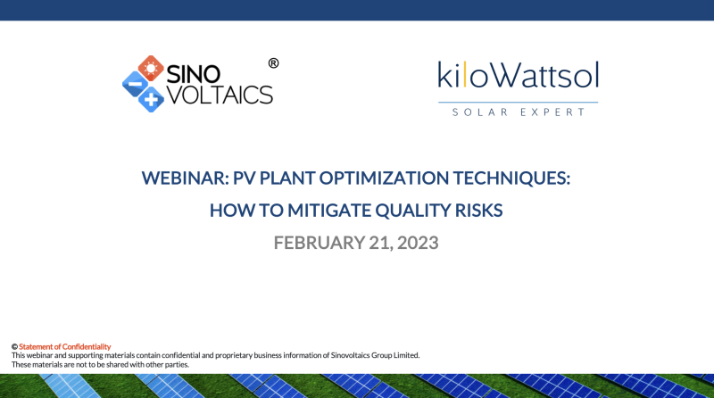 Solar Power Plant Optimization Techniques Quality Risk Mitigation