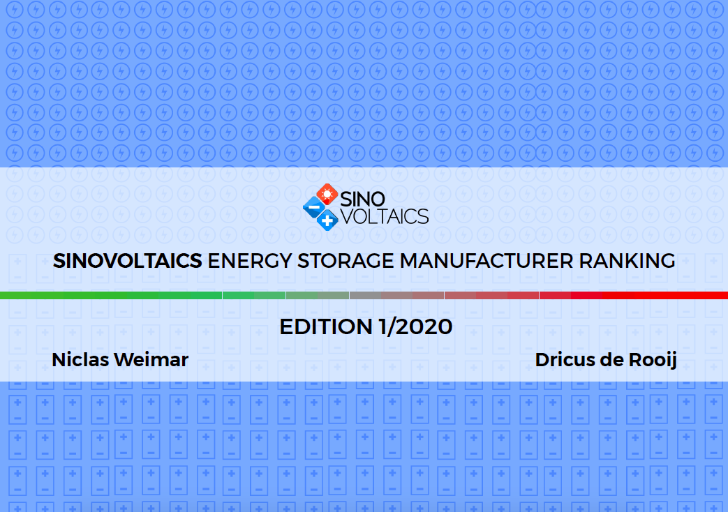 Energy Storage manufacturer Ranking Report