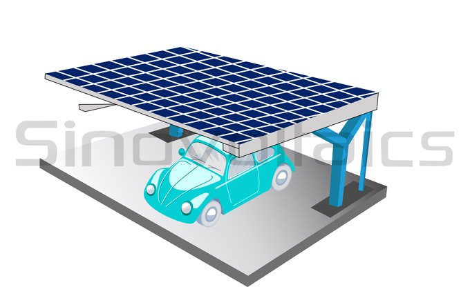 Solar panel roof for car charging