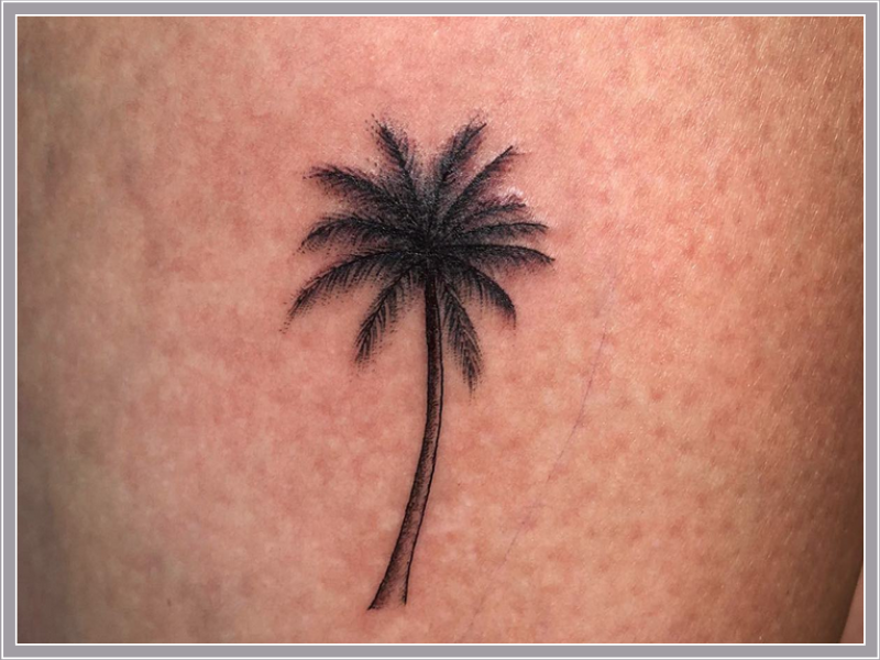 kleine tattoo palmboom