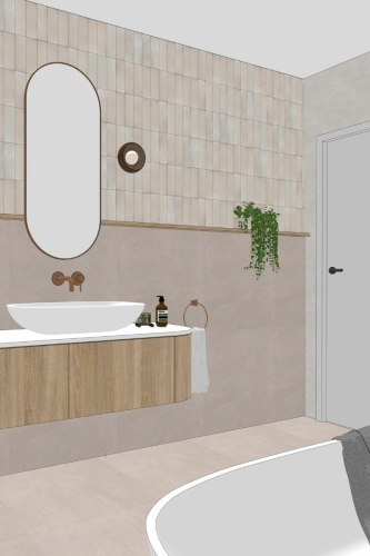 Badkamer getekend met SketchUp