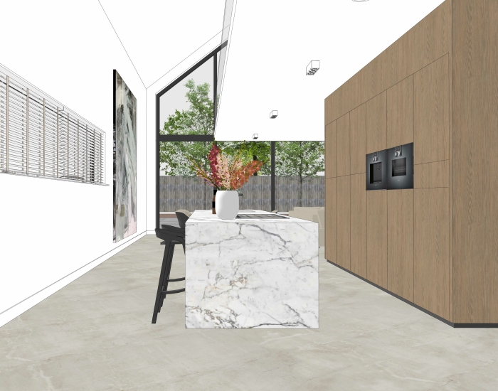 SketchUp tekening keuken