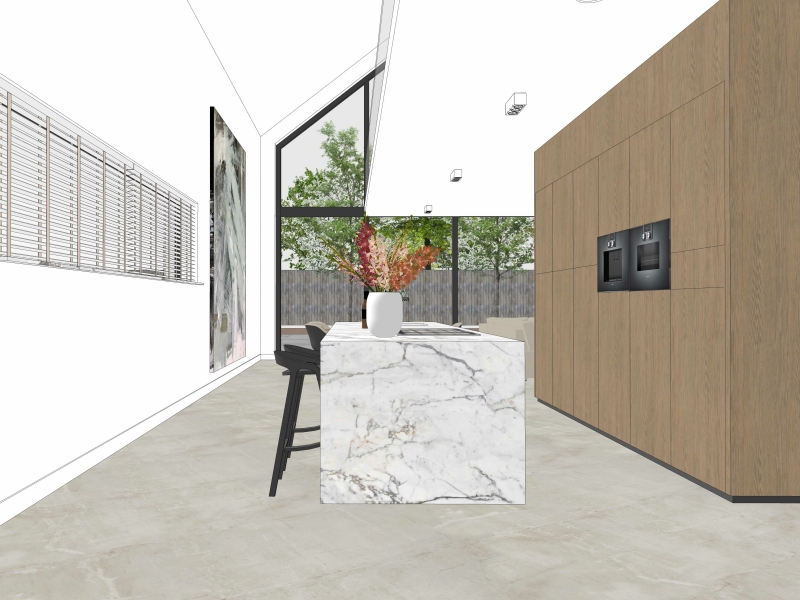 SketchUp tekening keuken