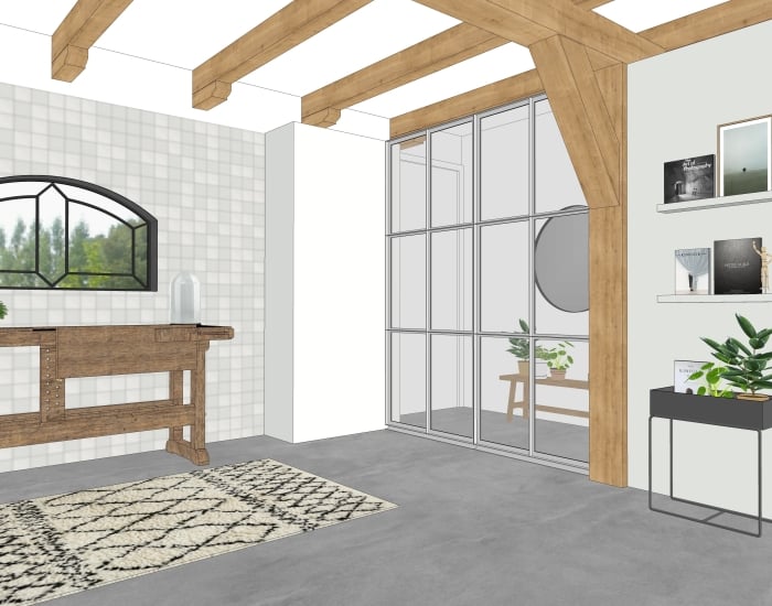 Voorbeeld van een SketchUp tekening.
