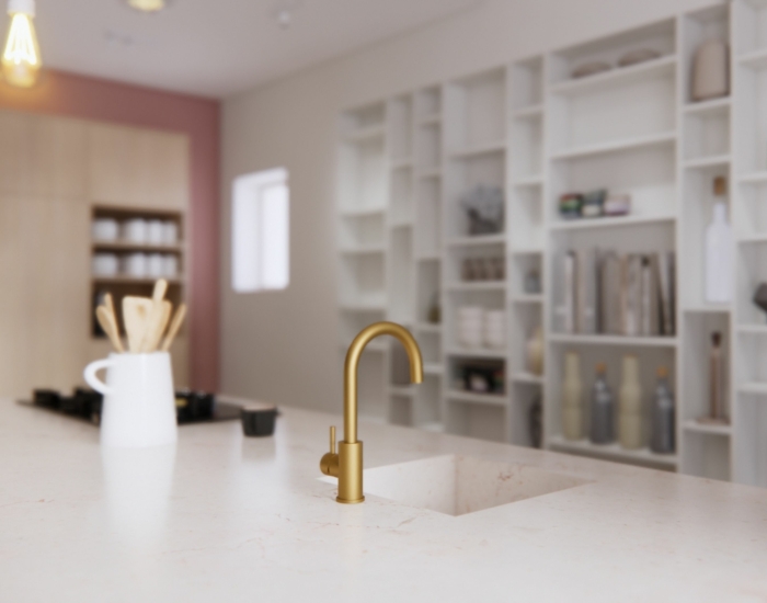 Keuken in moderne sfeer getekend met SketchUp en gerenderd met Enscape