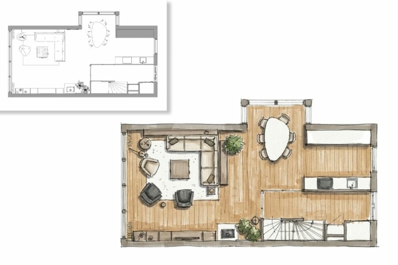 SketchUp Plattegrond naar schets met Nano Banana