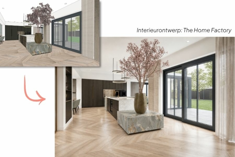 Van Sketch-up tekening naar fotorealistisch met Nano Banana-interieur