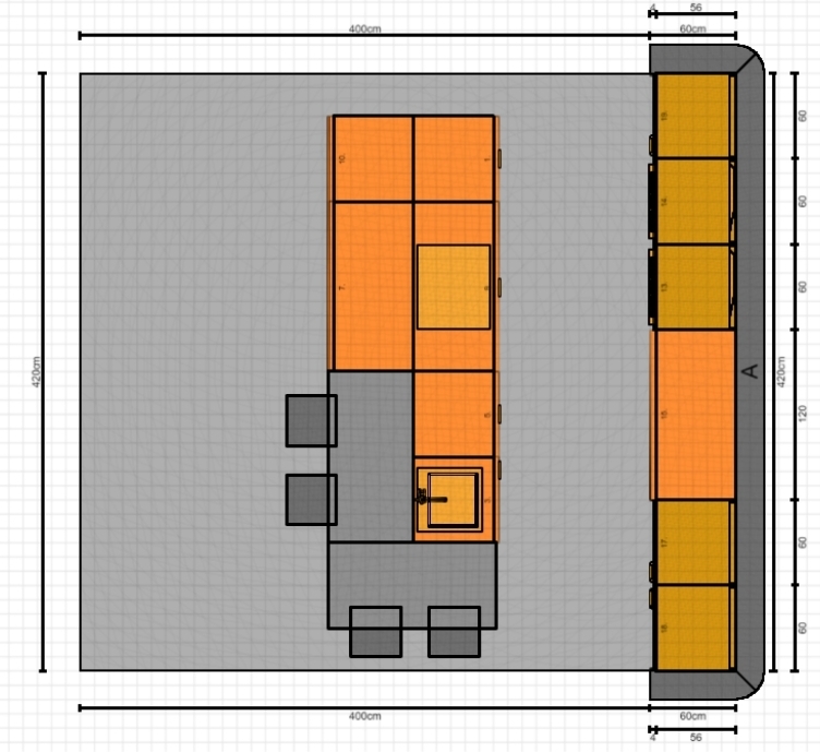 Keuken indeling plattegrond