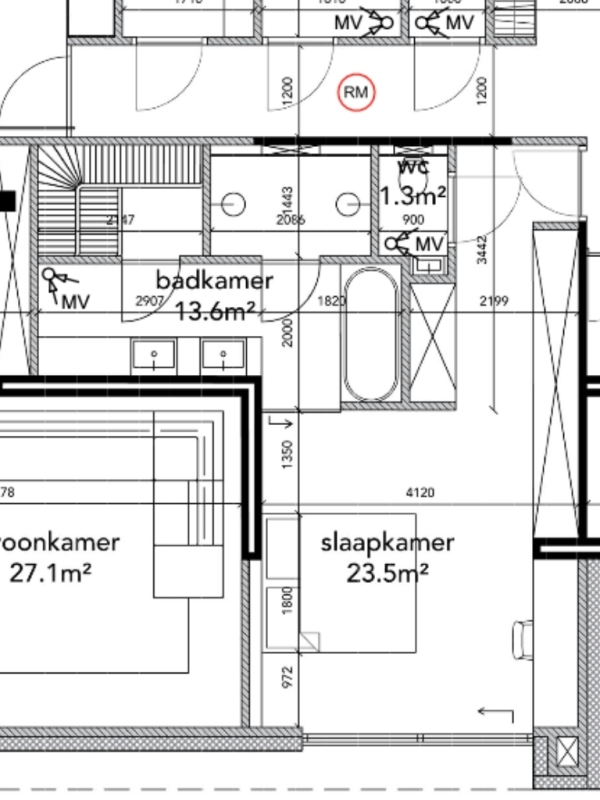 Plattegrond badkamer