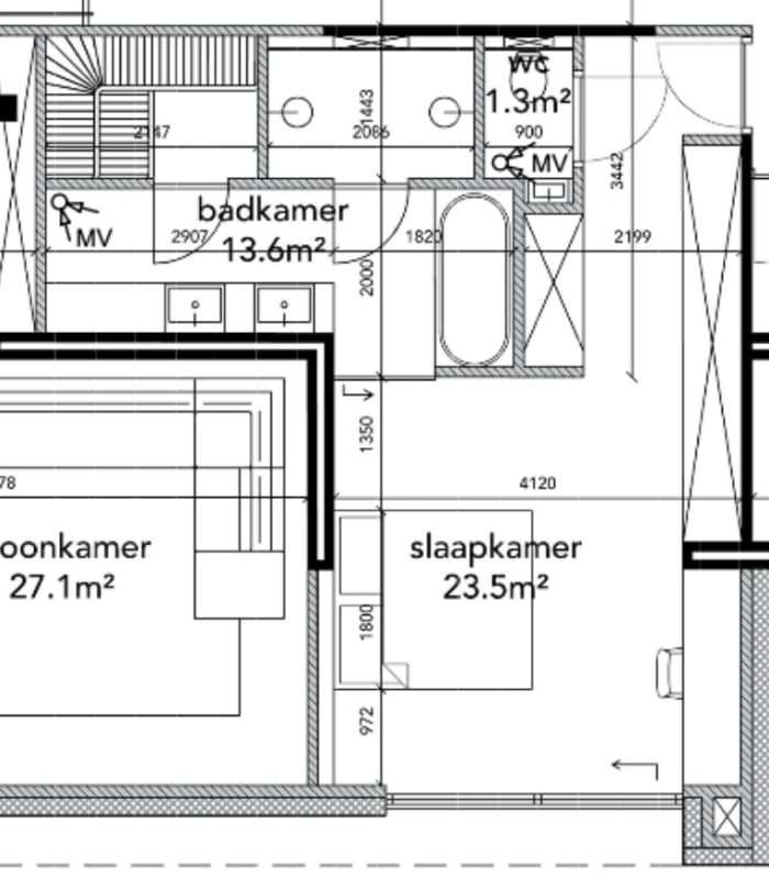 Plattegrond badkamer