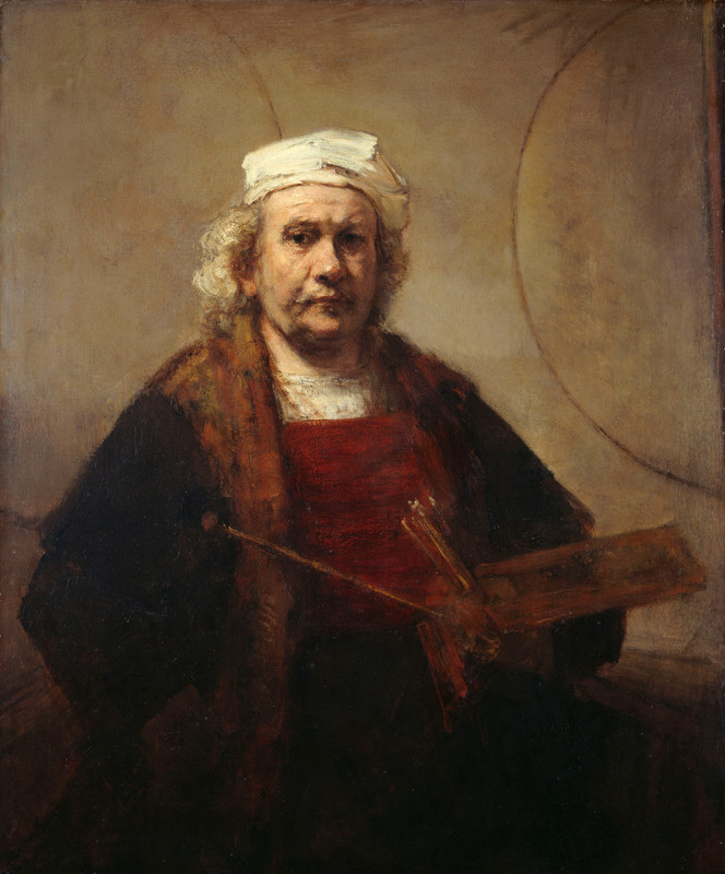Rembrandt licht - zelfportret Rembrandt van Rijn op latere leeftijd