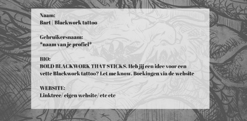 marketingplan voor tattooshops instagram bio