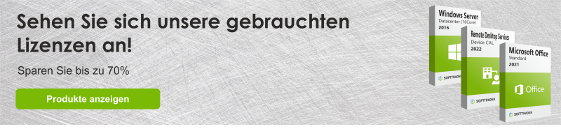 Sehen Sie unsere gebrauchten Lizenzen an Banner