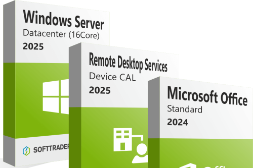 Dekorativ bild av 3 lådor från Softtraders produkter