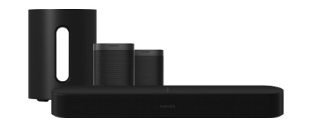 Sonos Beam Gen2 + 2x One SL + Sub Mini Zwart