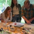 groep mensen werkt in training aan maquette