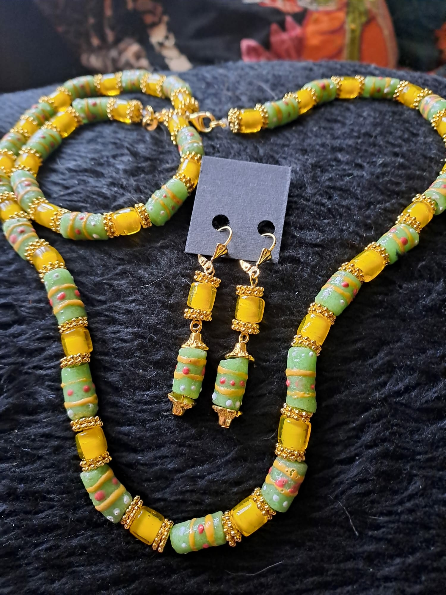 Winti Luango sieraden setje ketting armband en oorbellen
