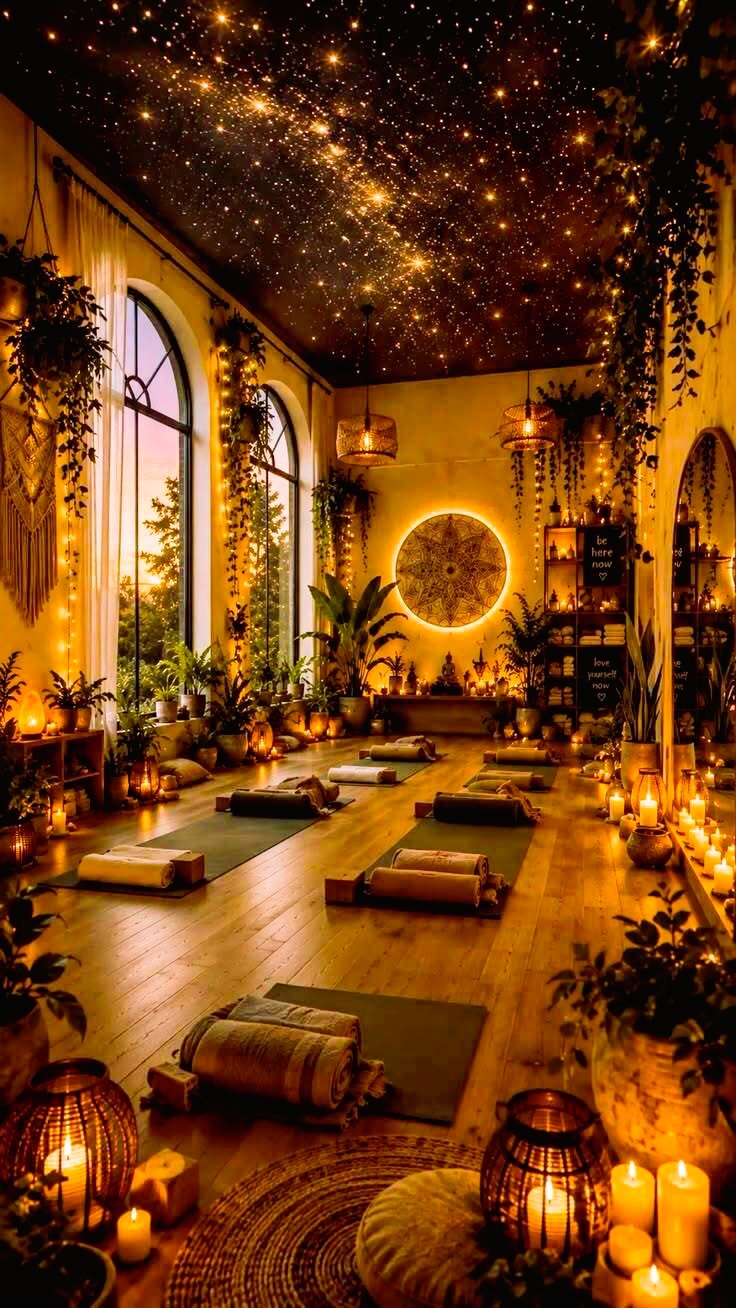 Meditatieve setting met kaars en kruidnagel voor spiritueel ritueel