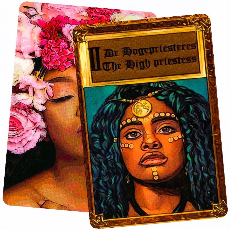 Sranang Tarot kaarten door Rachida Kacimi - De Dwaas en andere Grote Arcana kaarten