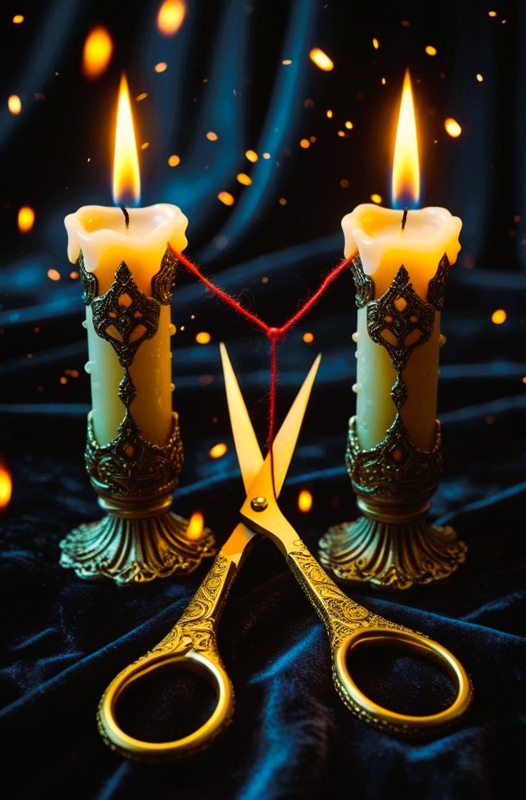 Rituele setting met kaarsen symboliseert de mannelijke en vrouwelijke djodjo-koppel bij de geboorte