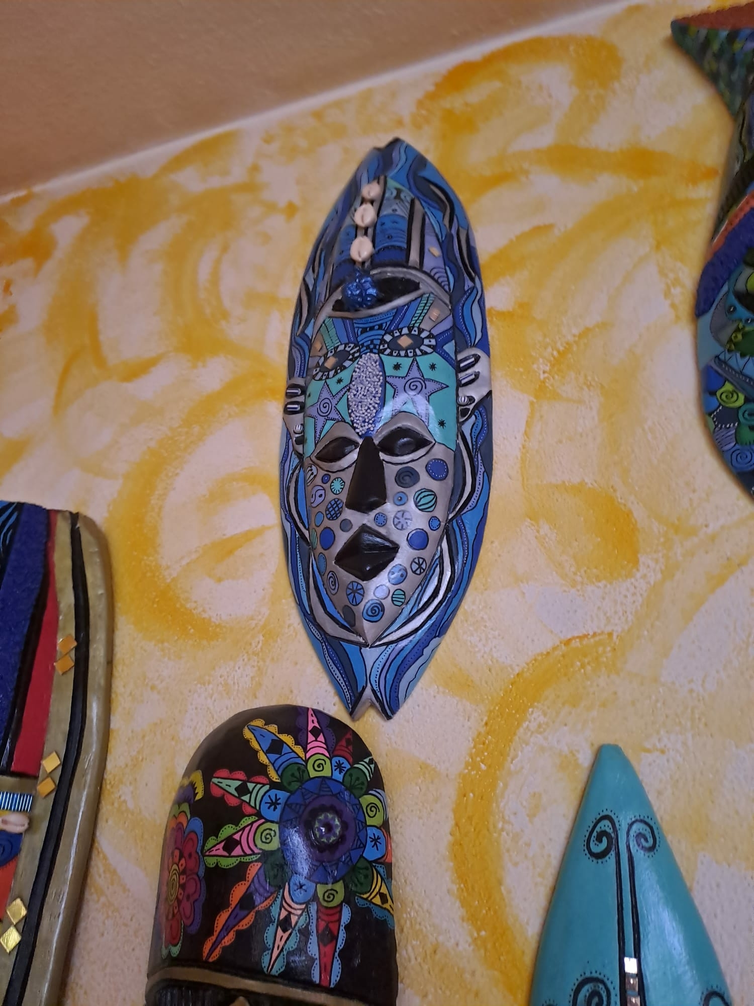 Watra Mama masker blauw met zilveren details