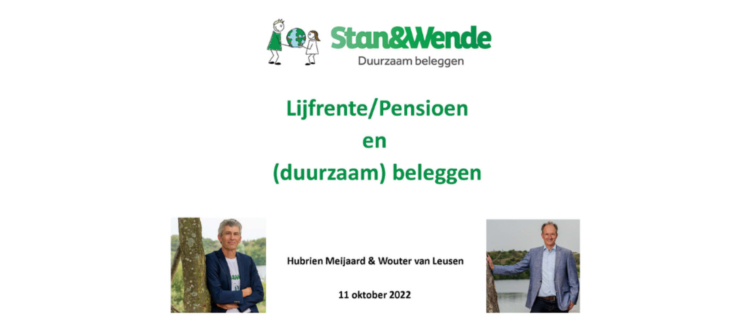 Opname webinar 11 oktober 2022 Lijfrente/pensioen en (duurzaam) beleggen