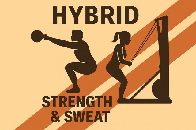 HYBRID is training voor kracht energie HYBRID kracht- en energietraining bij STERK Gym Naarden – combinatie van kracht en cardio voor volwassenen 30+