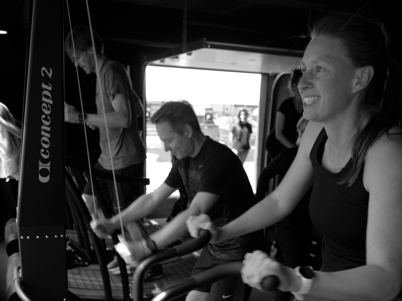 Small group doen fitness training