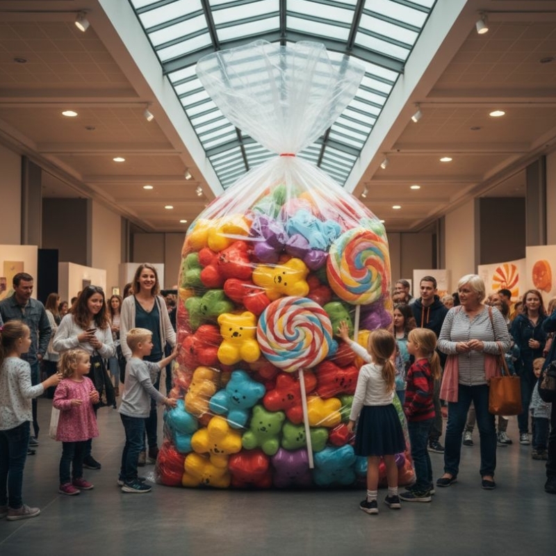 De grootste snoepzak ter wereld van Ameel Candy World in Kortrijk Xpo