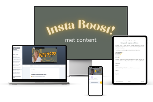 instaboost van studio jij waar je stap per stap leert hoe jij je visie, persoonlijkheid en expertise kan laten zien op instagram