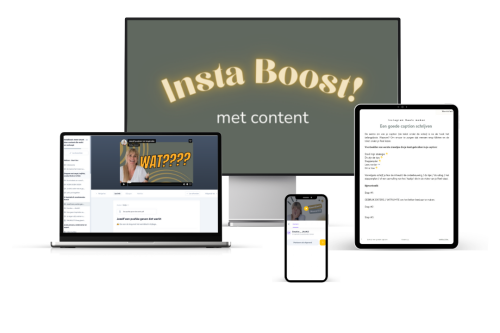 instaboost van studio jij waar je stap per stap leert hoe jij je visie, persoonlijkheid en expertise kan laten zien op instagram