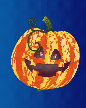 Illustratie van meerdere pompoenen die verwijzen naar de 14 verstopte pompoenen in de speurtocht