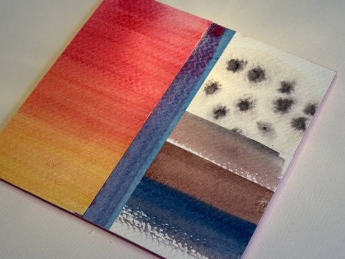 met diverse technieken een abstract aquarel werk maken